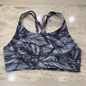 Lululemon Athletica Black Leaf Print Sports Bra
